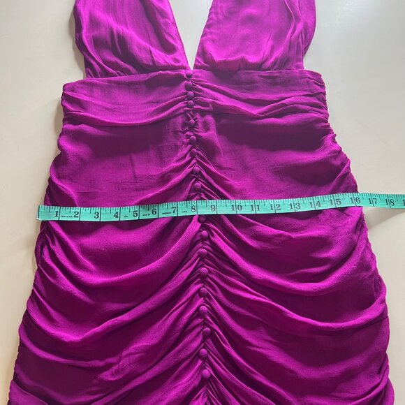 Forever 21 Vibrant Pink Ruched Dress Size L - Picture 8 of 9